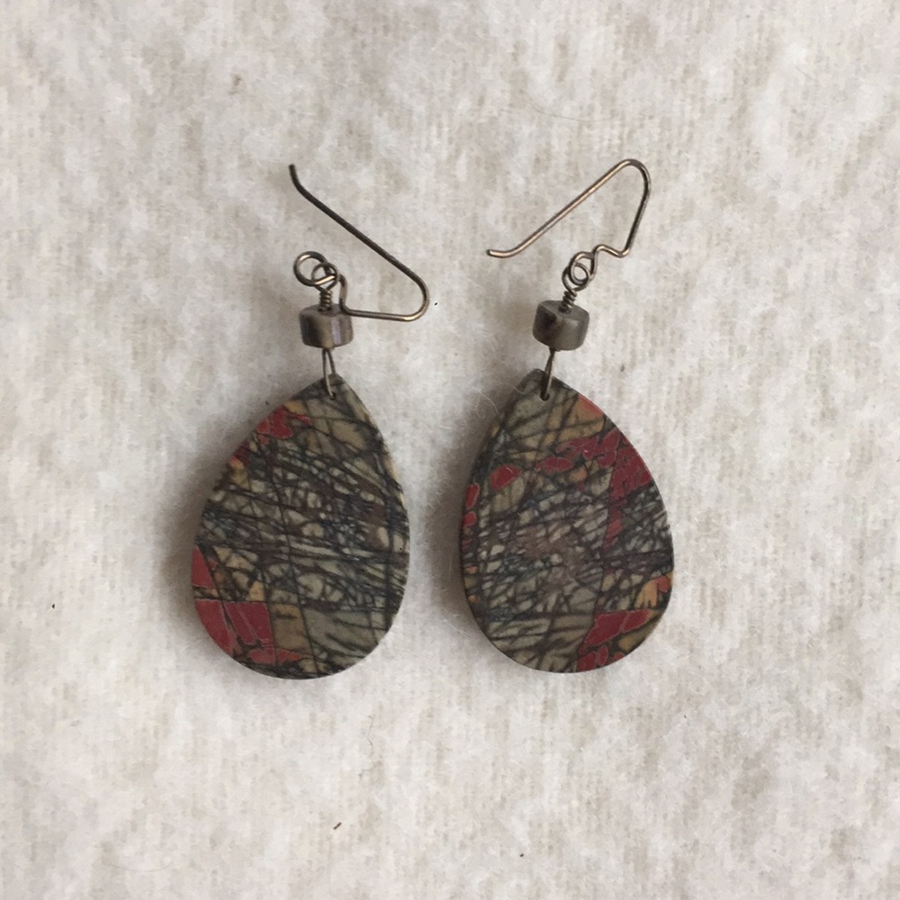 Jasper stone natural earrings